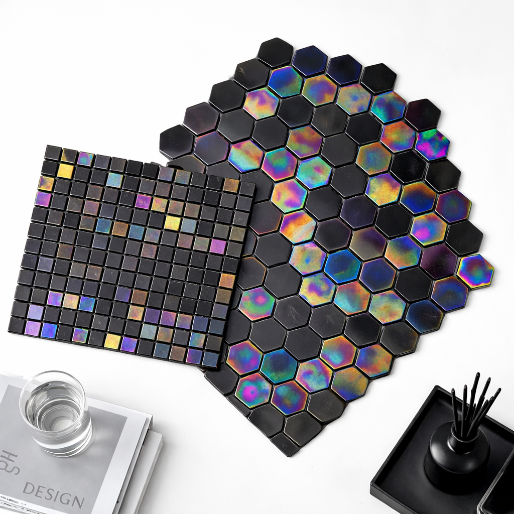 Glass Mosaic - Malta Charcoal 1"x1"