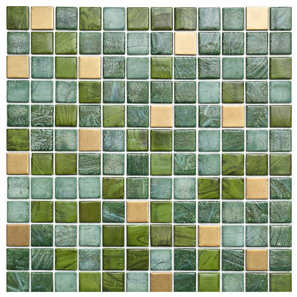 Sample - Glass Mosaic - Mineral Jaspilite 1"x1"