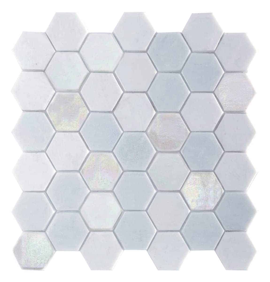 Sample - Glass Mosaic - Malta Ice 2" Hex