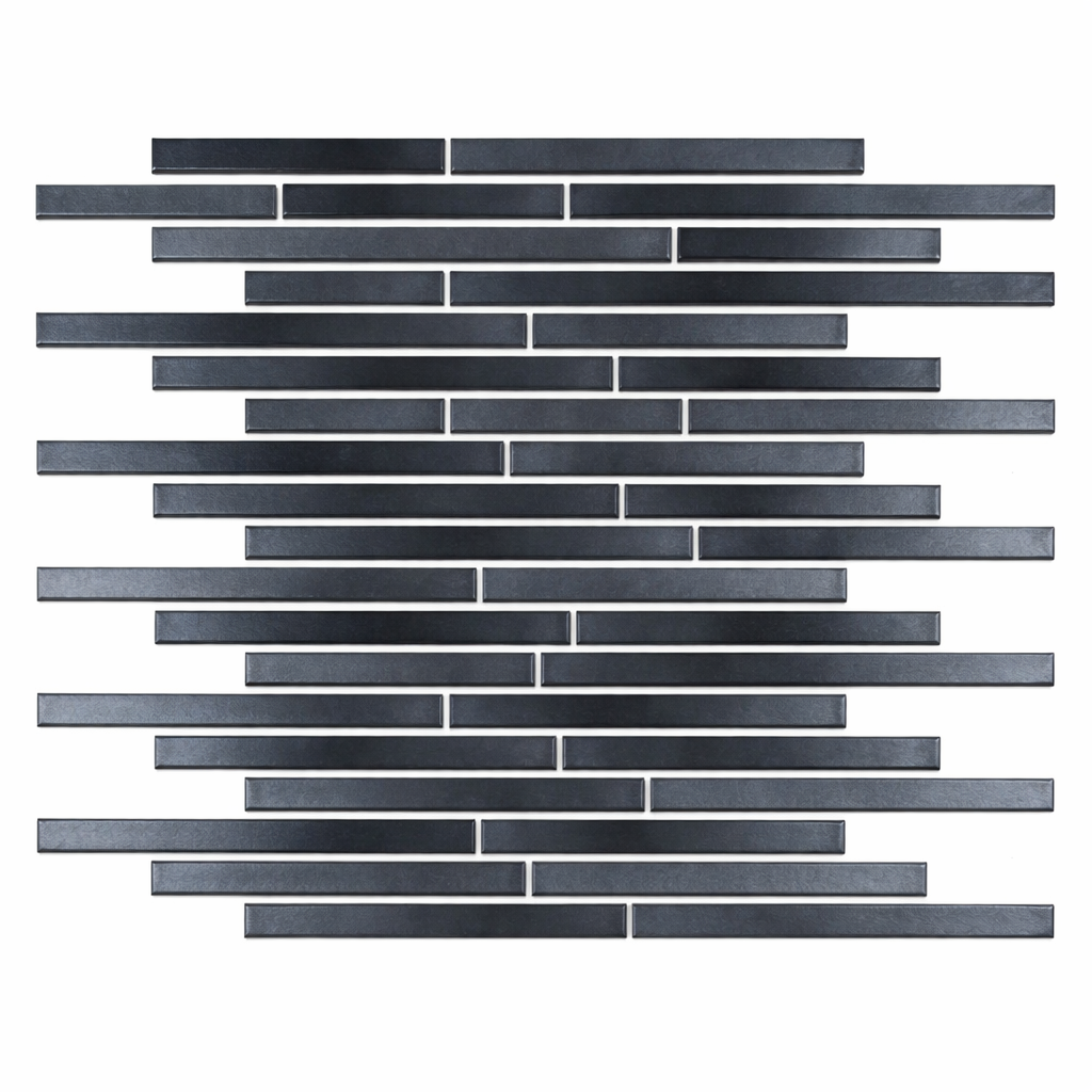 Sample - Glass Mosaic - Mineral Hematite 7/16"x6"