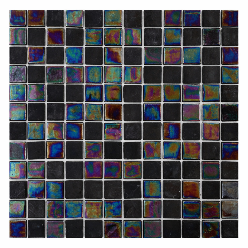 Sample - Glass Mosaic - Malta Charcoal 1"x1"