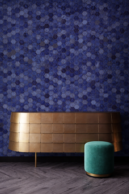 Glass Mosaic - Malta Lapiz 2" Hex