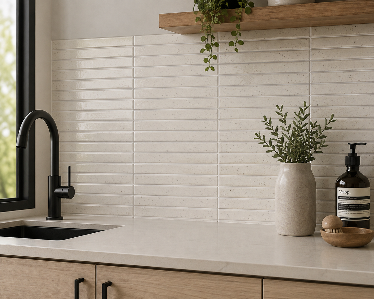 Lungarno MidMod Oat 1x6 Bars Porcelain Mosaic Tile