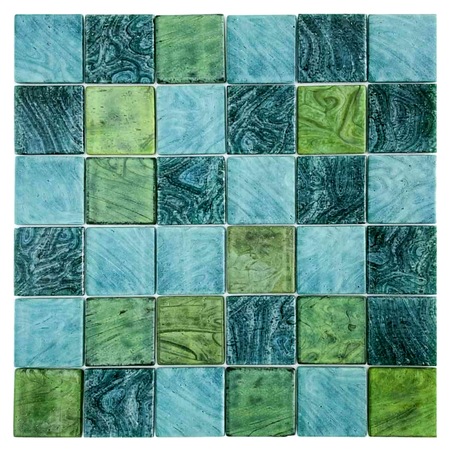 Sample - Glass Mosaic - Malta Fern 2"x2"