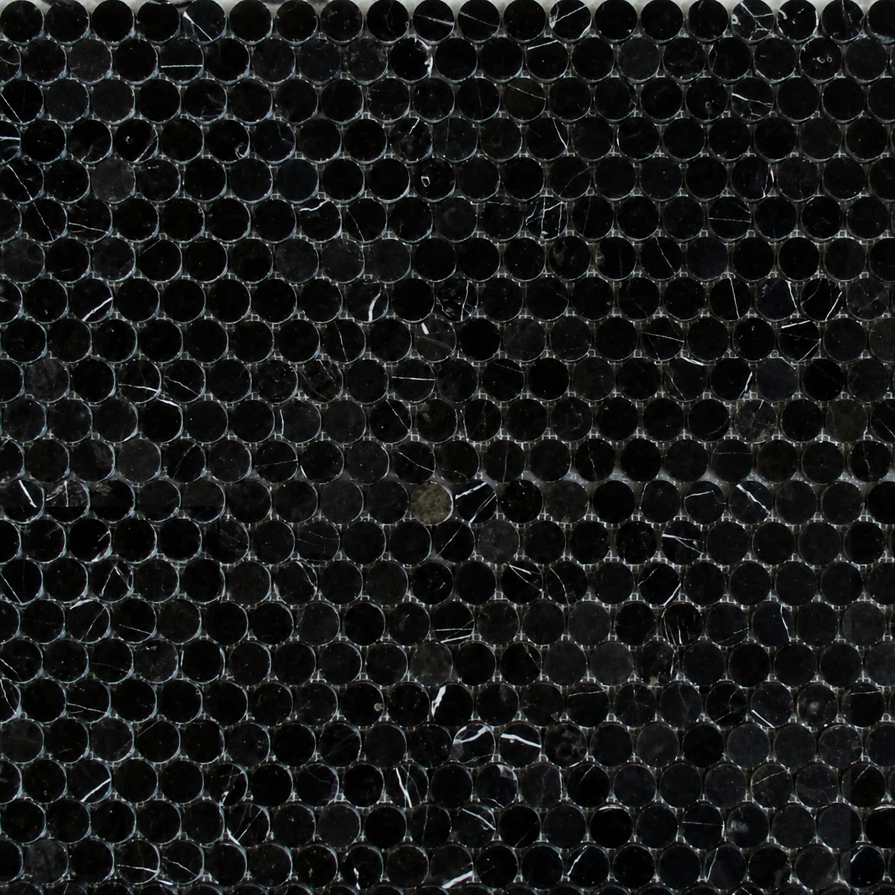 Marmos - Fairmont Black Penny Round Mosaic