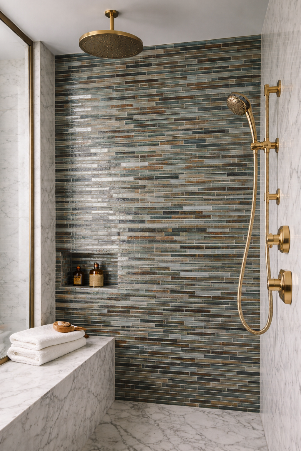 Glass Mosaic - Mineral Limonite 7/16"x6"