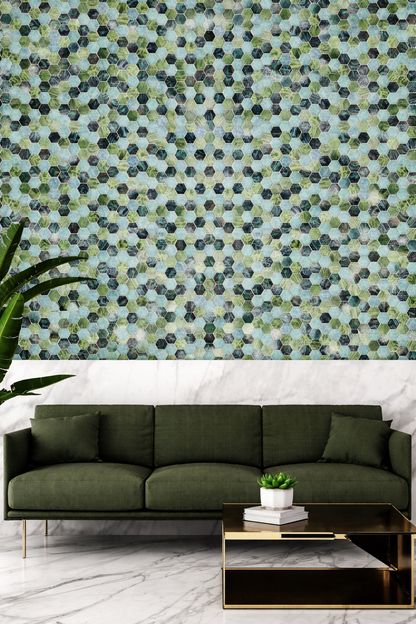 Glass Mosaic - Malta Fern 2" Hex