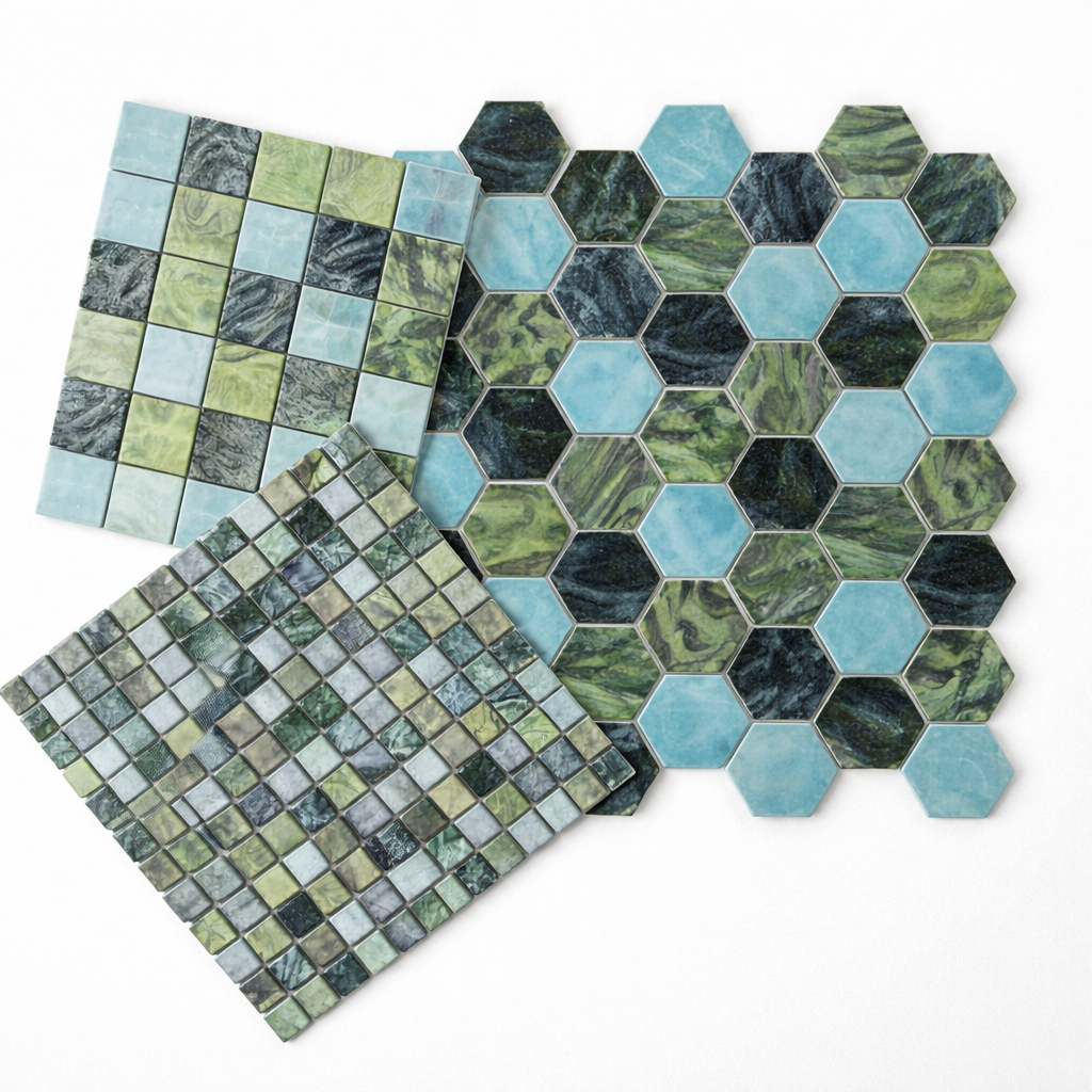 Glass Mosaic - Malta Fern 2" Hex