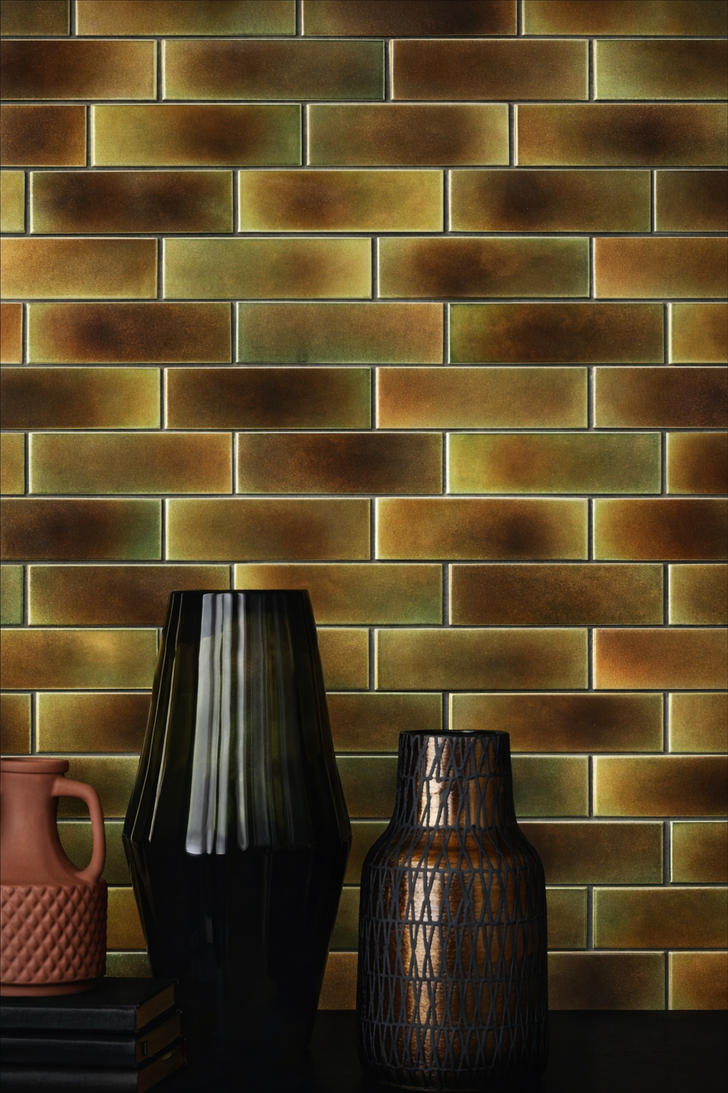 Glass Mosaic - Mineral Jaspilite 2"x6"