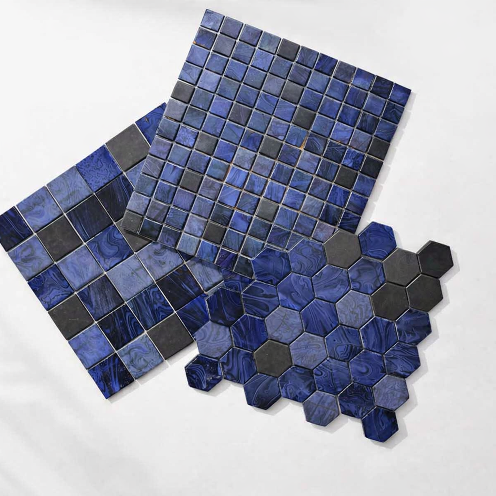 Glass Mosaic - Malta Lapiz 2" Hex
