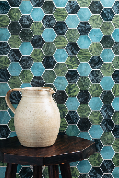 Glass Mosaic - Malta Fern 2" Hex