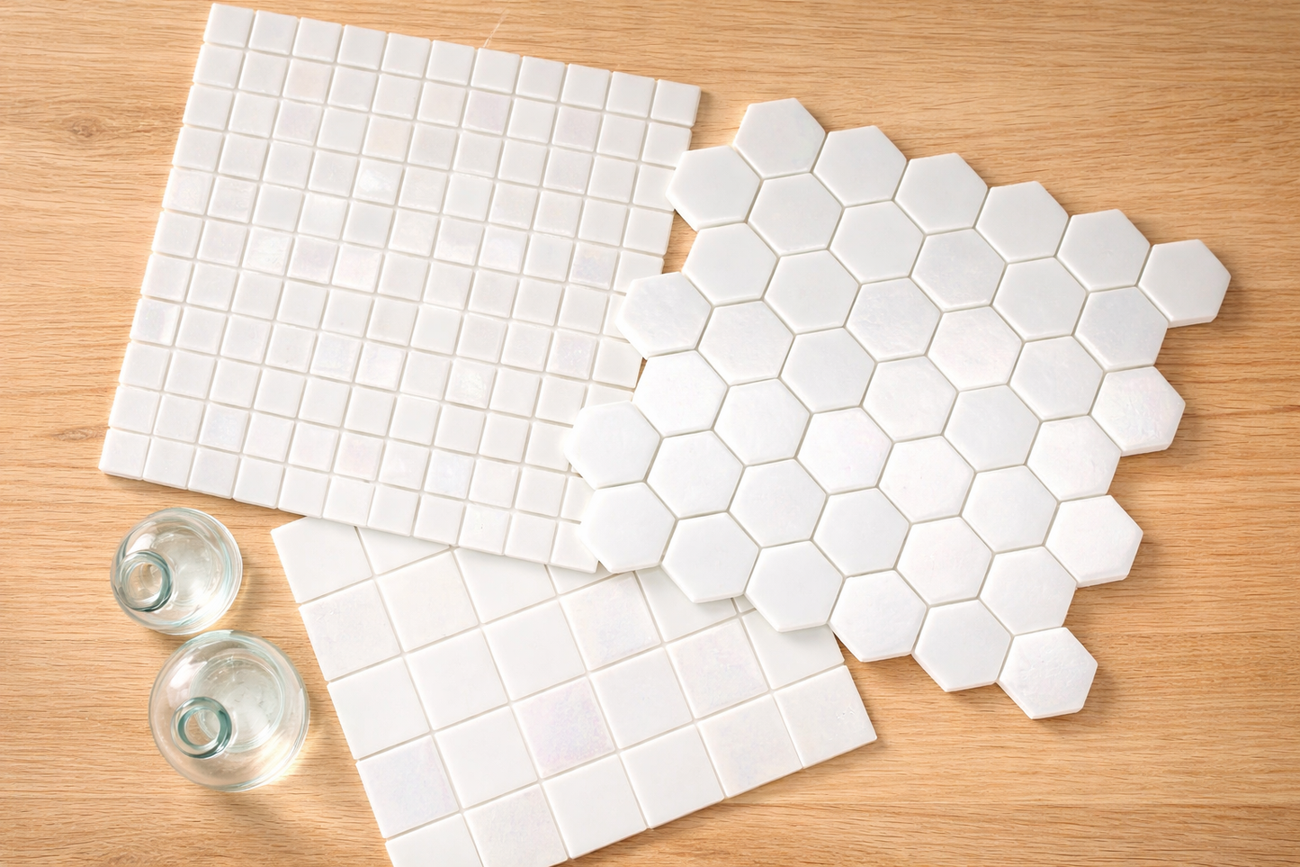 Glass Mosaic - Malta Ice 2" Hex