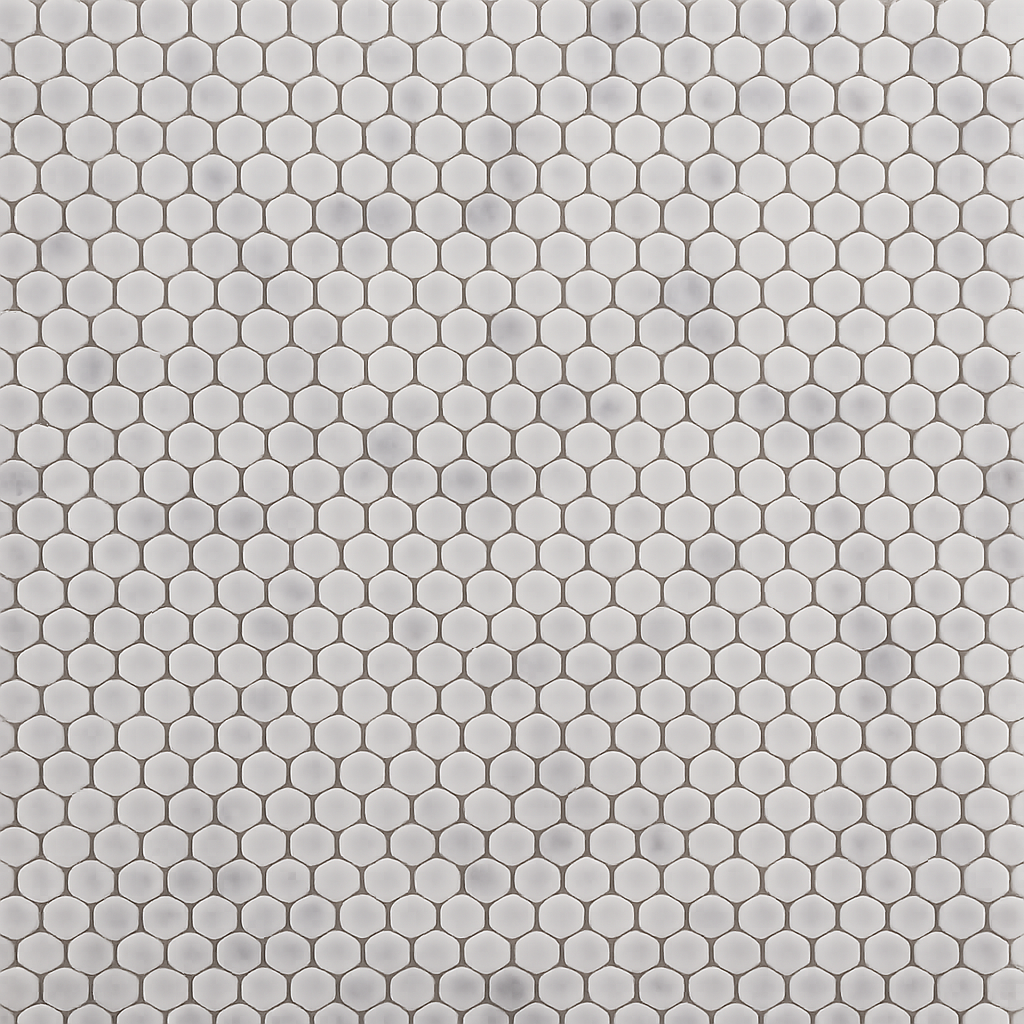 Marmos - Fairmont White Penny Round Mosaic