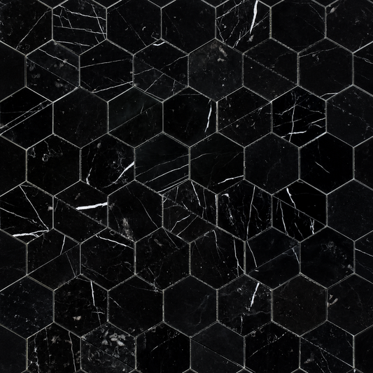 Marmos - Fairmont Black Hex Mosaic