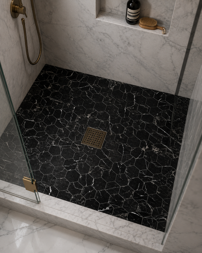 Marmos - Fairmont Black Hex Mosaic