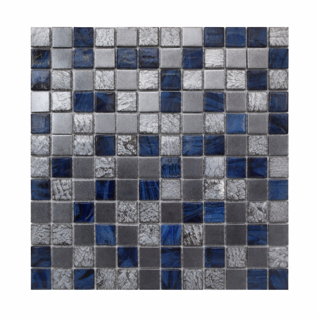 Glass Mosaic - Mineral Hematite 1"x1"