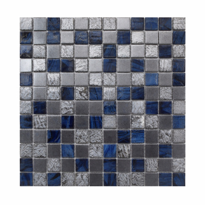Glass Mosaic - Mineral Hematite 1"x1"