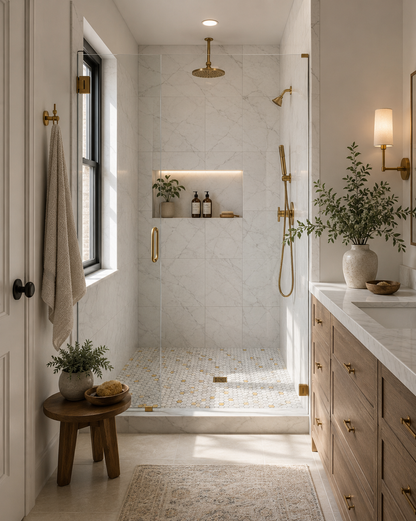Marmos - Fairmont Brass Mini Hex Mosaic