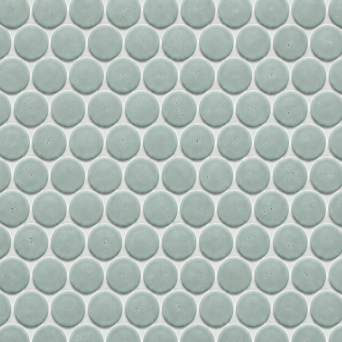 Lungarno MidMod Celeste 1.25" Disk Porcelain Mosaic Tile