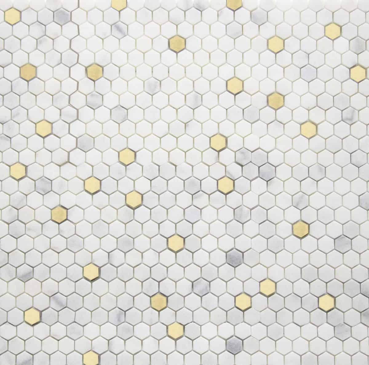 Marmos - Fairmont Brass Mini Hex Mosaic