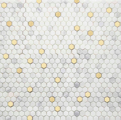 Marmos - Fairmont Brass Mini Hex Mosaic
