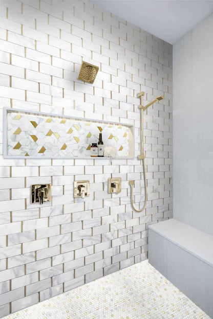 Marmos - Fairmont Brass Mini Hex Mosaic