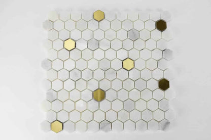 Marmos - Fairmont Brass Mini Hex Mosaic