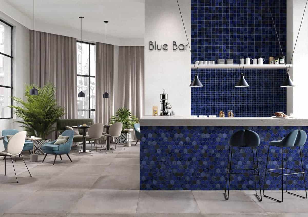 Glass Mosaic - Malta Lapiz 2" Hex