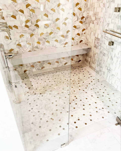 Marmos - Fairmont Brass Mini Hex Mosaic