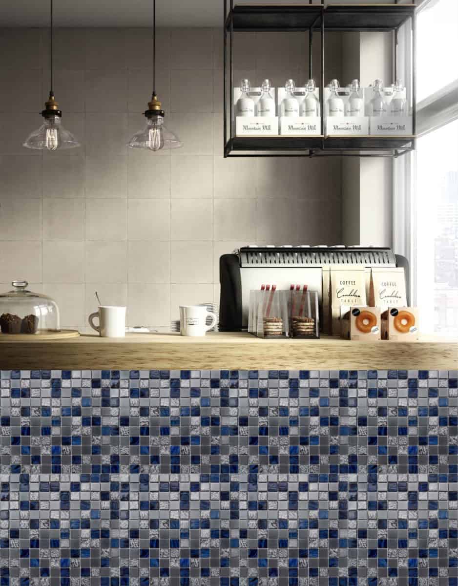 Glass Mosaic - Mineral Hematite 1"x1"