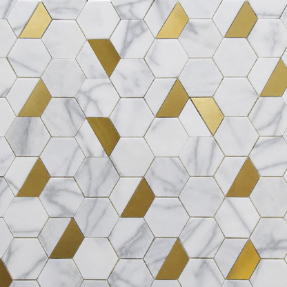 Marmos - Fairmont Brass Hex Mosaic
