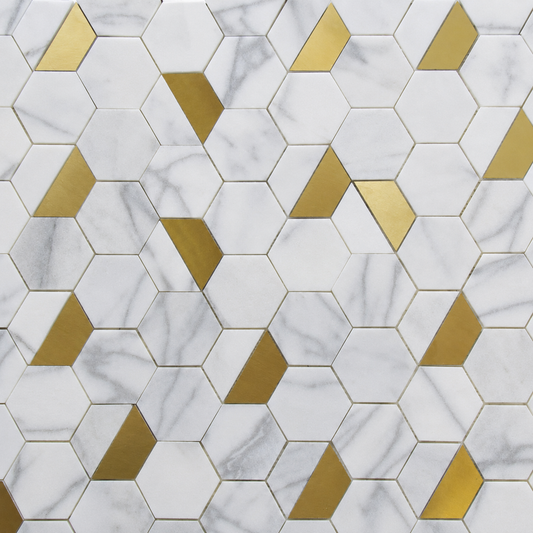 Marmos - Fairmont Brass Hex Mosaic