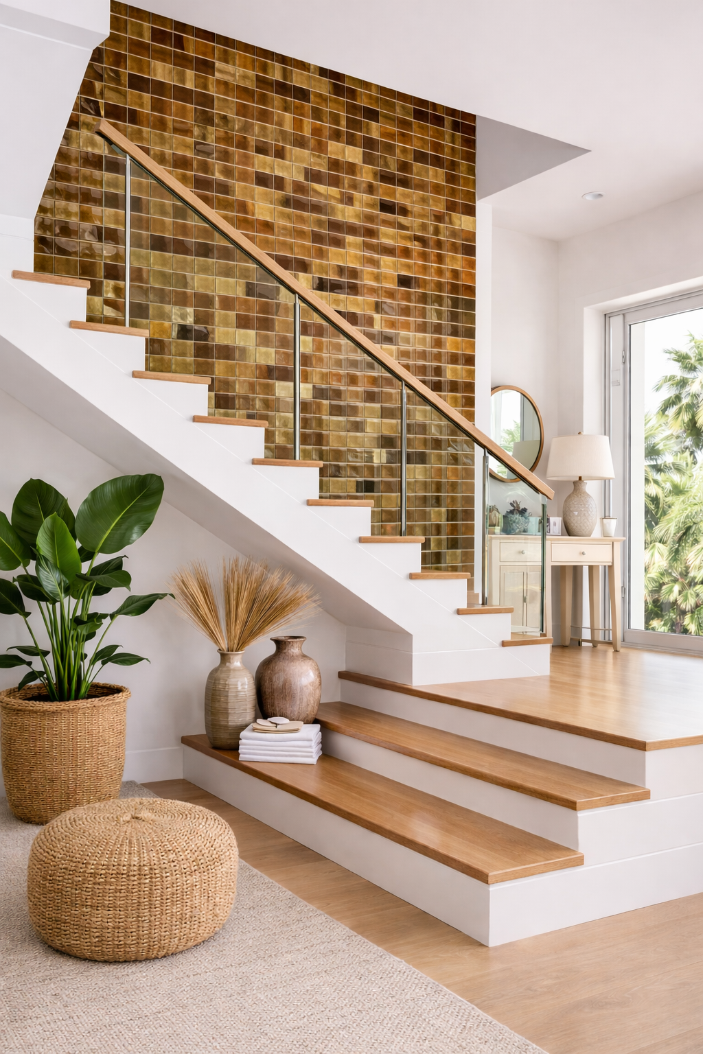 Glass Mosaic - Mineral Jaspilite 2"x6"