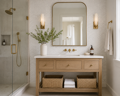 Marmos - Fairmont White Penny Round Mosaic
