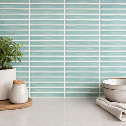 Lungarno MidMod Celeste 1x6 Bars Porcelain Mosaic Tile