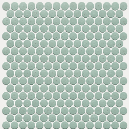 Lungarno MidMod Celeste 1.25" Disk Porcelain Mosaic Tile