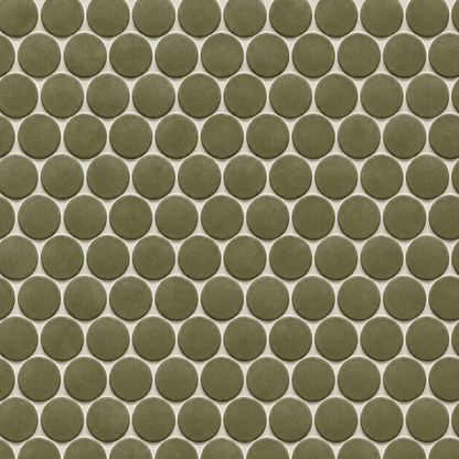 Lungarno MidMod Citrine Disks Porcelain Mosaic Tile