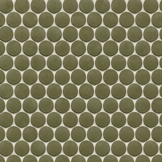 Lungarno MidMod Citrine Disks Porcelain Mosaic Tile
