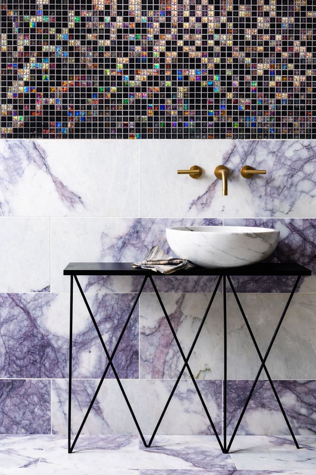 Glass Mosaic - Malta Charcoal 1"x1"