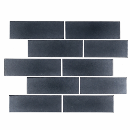Glass Mosaic - Mineral Hematite 2"x6"