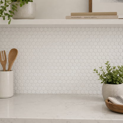 Lungarno MidMod Salt Disks Porcelain Mosaic Tile